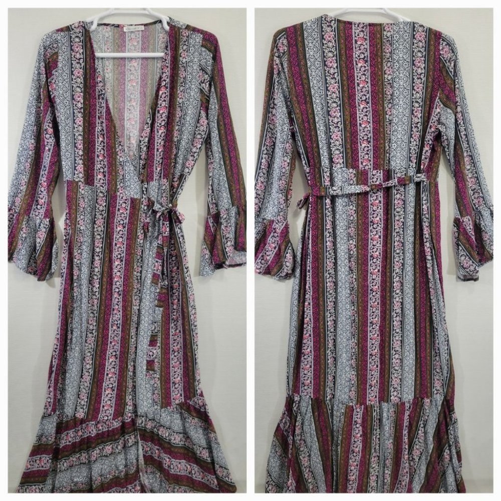 R. Vivimos Floral Maxi Wrap Dress Size 16/18